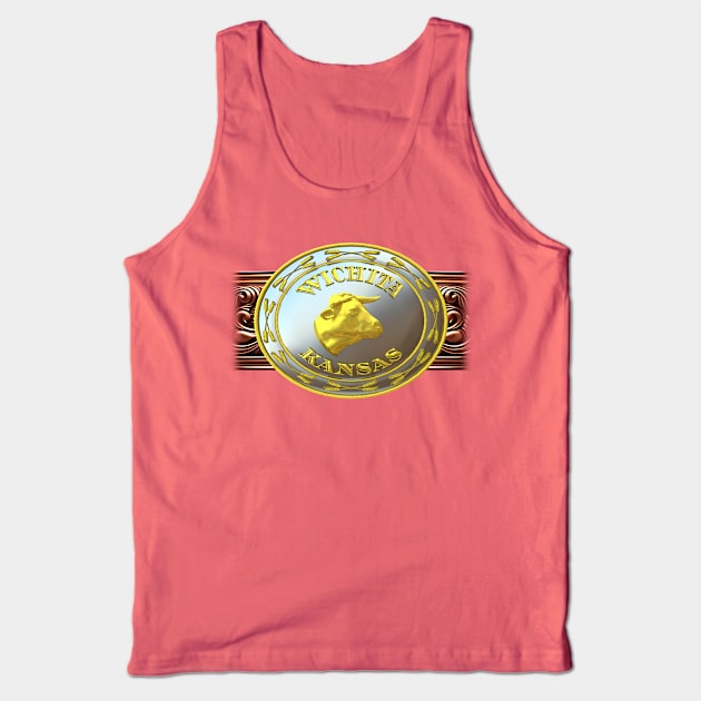 Wichita, Kansas Western/Cowboy Belt Buckle Tank Top by DonDota